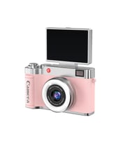 Retro Dijital Fotoğraf Makinesi 2K Video 40MP 2,4 İnç Flip Ekranlı LED Işıklı Selfie Vlog Kamerası