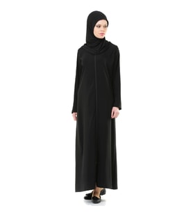 İhvan 5008-1 Siyah Pratik Kendinden Örtülü Namaz Elbisesi