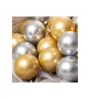 10 Adet Metalik Gold Gümüş Renk Balon