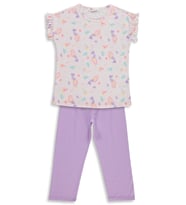 Civil Girls Deniz kızı Desenli 6-9 Yaş Pijama Takımı - Uçuk Pembe-Lila