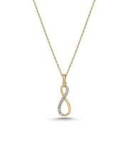 925 Ayar Sonsuzluk Zirkon Taşlı Gold Kadın Gümüş Kolye (Altın)