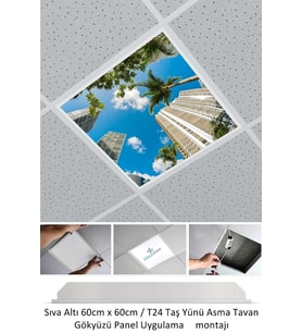 New-60cmx60cm-asma Tavan Led-sıva Altı-54watt-led Panel-led Armatür-60x60 Taş Yünü Asma Tavan Ledi