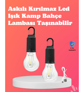 C Tipi Şarjlı Asılabilir Kamp Feneri