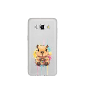 Samsung Galaxy J5 2016 ile Uyumlu Splash Kapibara Tasarımlı Şeffaf Silikon Kılıf