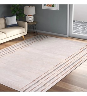 Makine Kaymaz Yıkanabilir Krem Modern Triko Salon Halısı Mutfak Halısı Koridor Halısı Yolluk 12235K