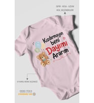 Kızdırmayın beni dayımı ararım Kısa Kollu Bebek Body %100 Pamuk
