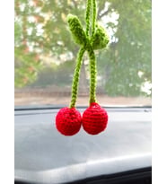 Amigurumi Kiraz El Emeği Araba Süsü Dikiz Aynası