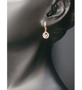 Vog Swarovski Model Baget Taşlı Ufak Boy Kuğu Tasarım Rose Renk 925 Ayar Gümüş Küpe