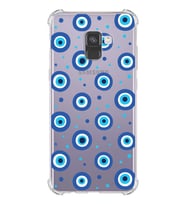 PrintiFy Samsung Galaxy A8 2018 Uyumlu Nazar Boncuğu 1 Baskılı Şeffaf Köşe Korumalı Antişok Kılıf