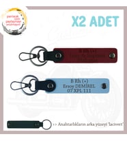Motor Severlere Özel, İsim Plaka ve B + Kan Grubu Yazılı Kişiye Özel x2 Anahtarlık, Mavi-Bordo-Laci