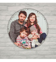 Kişiye Özel Fotoğraf Baskılı Metal Duvar Saati - En Güzel Aile Hediyesi