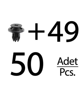 Opel, Chevrolet, Honda için Tampon ve Davlumbaz Klips- 50 Adet