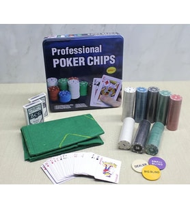 Metal Kutulu 400 Chip Ve 2 Adet İskambil Kağit Setine Sahip Poker Oyunu Alk3538