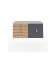 Hyperion Konsol 2 Raflı 5 Çekmeceli 2 Kapaklı 176x44x99 Aytaşı-Antrasit/Çam