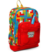 Kids Renkli Blok Desenli Dört Bölmeli Okul Sırt Çantası 23775