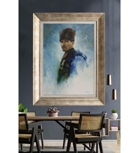 Gümüş Çerçeveli Atatürk Tablo ds41