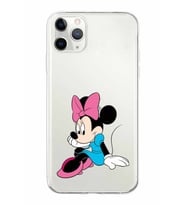 Apple iPhone 11 ProMax Uyumlu Kapak Minnie Mouse Tasarımlı Şeffaf Silikon Kılıf