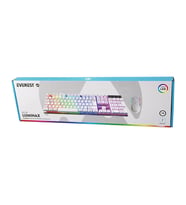 BEYAZ GÖKKUŞAĞI IŞIKLI USB KABLOLU OYUNCU KLAVYE - MOUSE SET (5365)
