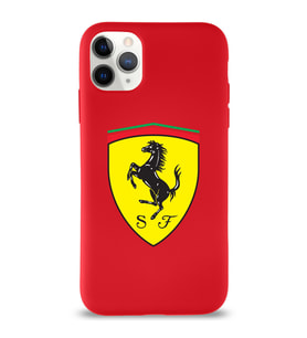 Apple iPhone 11 Pro Max  Lansman Kılıf Ferrari Tasarımlı Altı Kapalı İçi Kadife Kaplı  Kapak (Şeffaf)