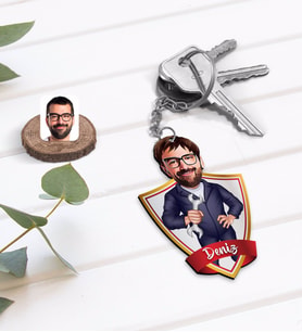 BK Gift Kişiye Özel İsimli Tamirci Karikatürlü Ahşap Anahtarlık-1