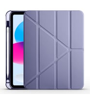 Apple iPad 10.9 2022 (10.Nesil) Uyumlu Kılıf Zore Tri Folding Kalem Bölmeli Standlı Kılıf (Mor)