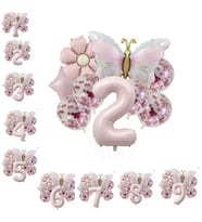 Gold Kelebek Papatyalı 2 Yaş Folyo Balon Set