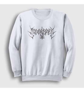 Presmono Unisex Beyaz Logo Moonspell Sweatshirt 165343tt (Beyaz)