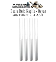 Buzlu Rulo Şeffaf Beyaz Kaplık 4 Adet 40x150 cm Defter Kitap Kaplığı Okul Öğrenci Rulo Kaplık