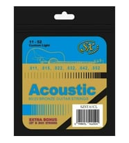 SX SZSTA1CL Custom Light Bronz Akustik Gitar Teli (11-52) (Gri)