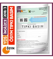 YDS 2018/3 ÖSYM Tıpkı Basım Çıkmış Soru Türkiye Geneli  Deneme Kitapçığı