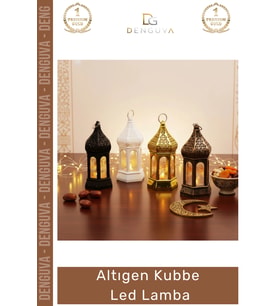 #LedKubbe Ramazan Temalı Büyük Dekoratif Aydınlatma Pilli Feneri Modern Tasarım Altıgen Kubbe LED