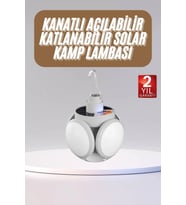 Katlanabilir Askılı Kamp Lambası 5 Kanatlı Pratik Güneş Enerjili