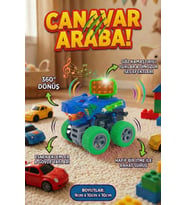 Işıklı Ve Sesli Dinozor Canavar Kamyon - 360° Dönen Sürtmeli Akrobasi Arabası - Oyuncak Araba