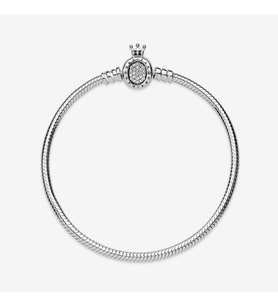 Pandora Charm Uyumlu, Taç Klips Yılan Bileklik Ahşap Kutulu