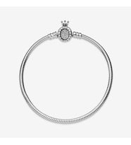 Pandora Charm Uyumlu, Taç Klips Yılan Bileklik Ahşap Kutulu