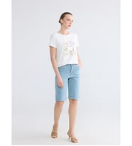 LCWAIKIKI Classic İndigo Yüksek Bel Slim Fit Kadın Jean Şort
