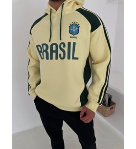 OVERSİZE KAPÜŞONLU ŞARDONLU SWEAT - BRASIL MUNIH MILAN ARJANTİN SWEAT KALİTELİ