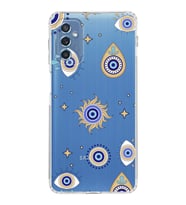 PrintiFy Samsung Galaxy M52 ile Uyumlu 1mm Slim Fit Nazar Boncuğu 5 Baskılı Şeffaf  Kılıf