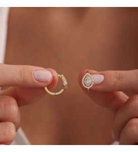 Altın Damla Baget Küpe 1.5 cm