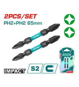 TOTAL DARBELİ 65MM 2 Lİ ÇİFT TARAFLI PH2 BİTS UÇ TOTAL TACIM72PH265