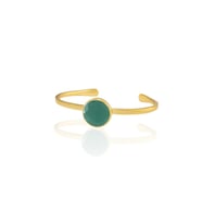 Kadir Jewellery Zirkon Taşlı Ayarlanabilir 22 Ayar Altın Kaplama Bilezik (K.Yeşil)