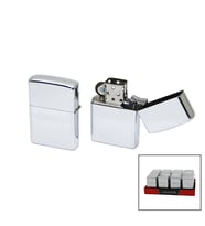 Klasik Zippo Çakmak - Gümüş Renkli - Rüzgara Dayanıklı
