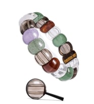 Sertifikalı 7 Çakra Rolex Bileklik - Kaplan Gözü Ametist Kuvars Aventurin Akik Jasper (Çok Renkli)