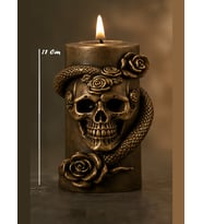 Kuru Kafa Gothic Hallowen Temalı Doğal Soya Silindir Mum (Açık Kahve-Ekru)