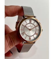 ESSENCE Hasır Kordon Silver Renk Sade Klasik Model Çelik Kordon Kadın Kol Saati (Gümüş)