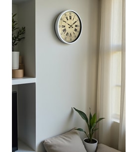 36 Cm Beyaz Retro Dekoratif Duvar Saati (Standart)