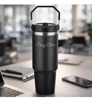 BK Gift Kişiye Özel İsimli Kilit Kapaklı Pipetli 5342 Termos 900 ML-1 Çift Katmanlı Paslanmaz Çelik, Yeni İş Hediyesi