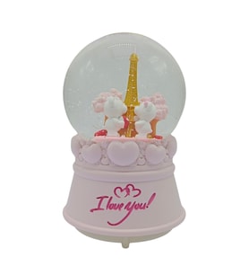 Romantik Paris Love Kar Küresi Müzikli ve Işıklı 13cm
