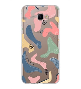 Samsung Galaxy J4 Core Kapak Abstract Tasarımlı Şeffaf Silikon Kılıf