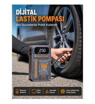 Mey İthalat® 150 PSI Kablosuz Dijital Ekranlı Taşınabilir Araç Lastik Pompası